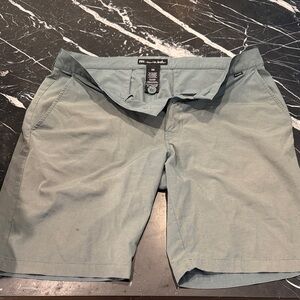 TravisMathew Men's Sage Green Flat-Front Shorts